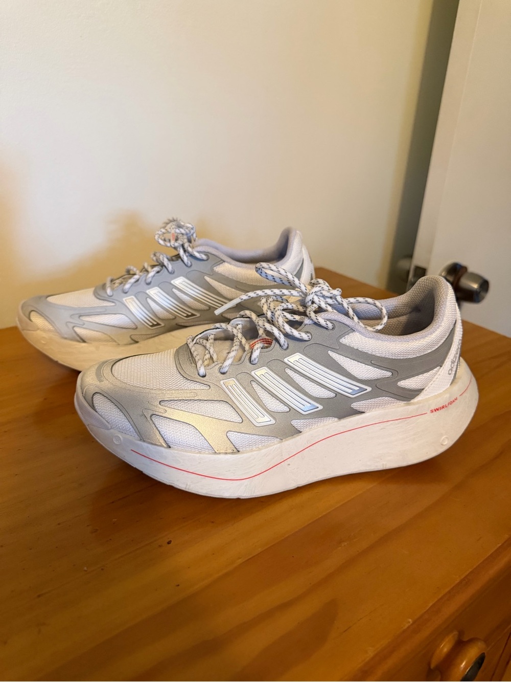 adidas White & Gray Women's Athletic Running Sneakers